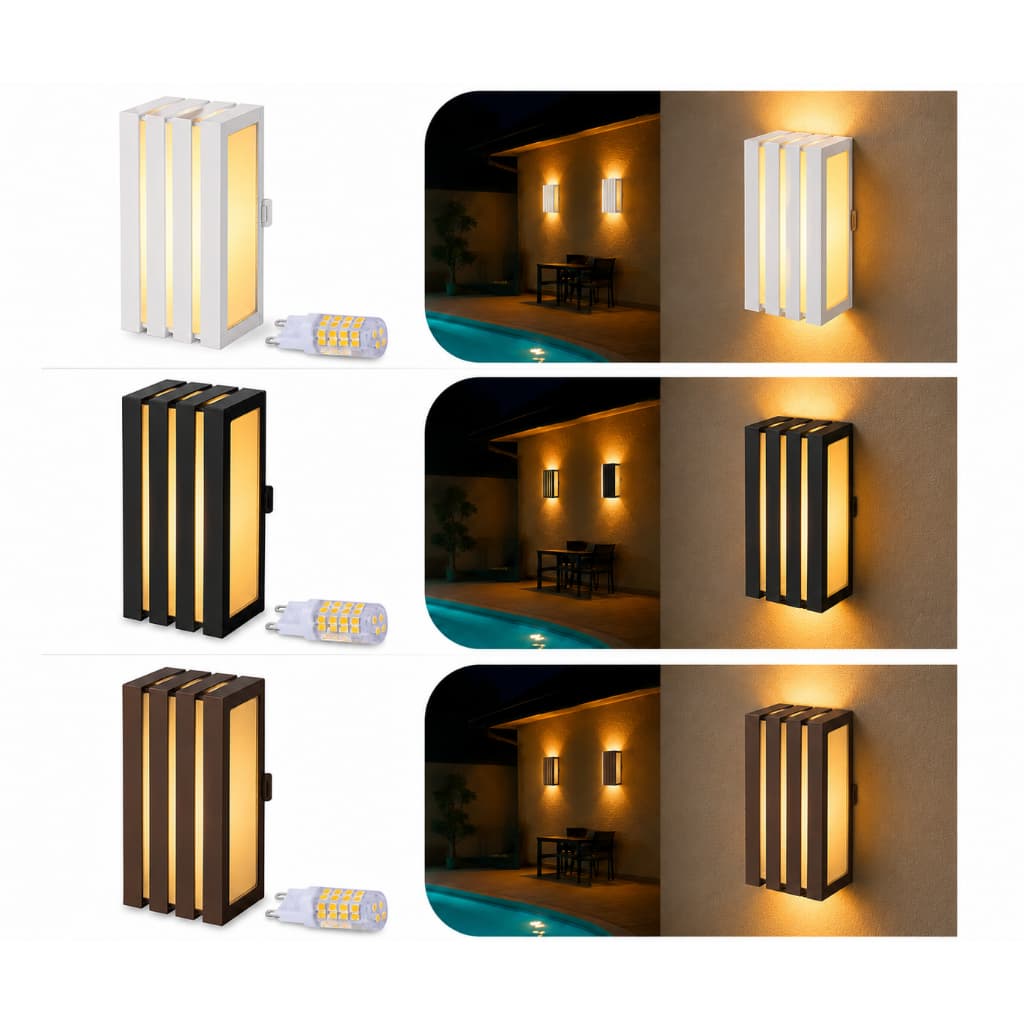 Luminária Arandela 3 Frisos 110/220v Interno Externo Com Lâmpada G9 Inclusa Branca Preta Marrom