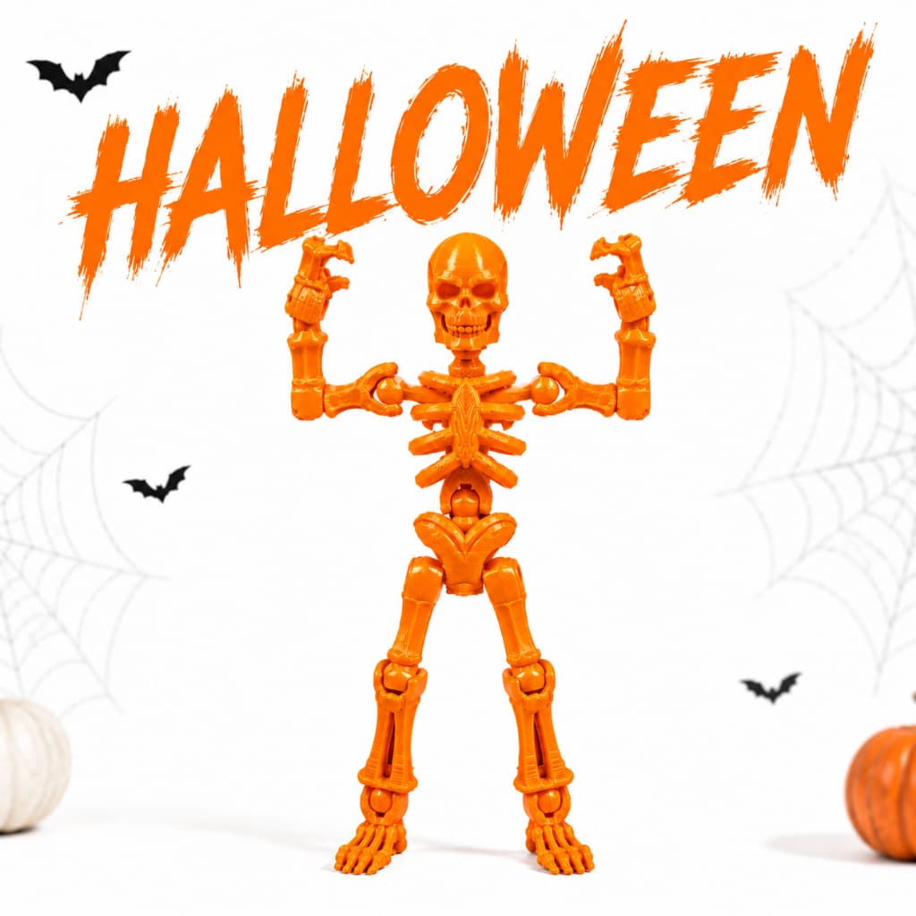 Esqueleto Articulado Edição Especial Halloween Decoração Criativa Boneco Articulado Colecionável