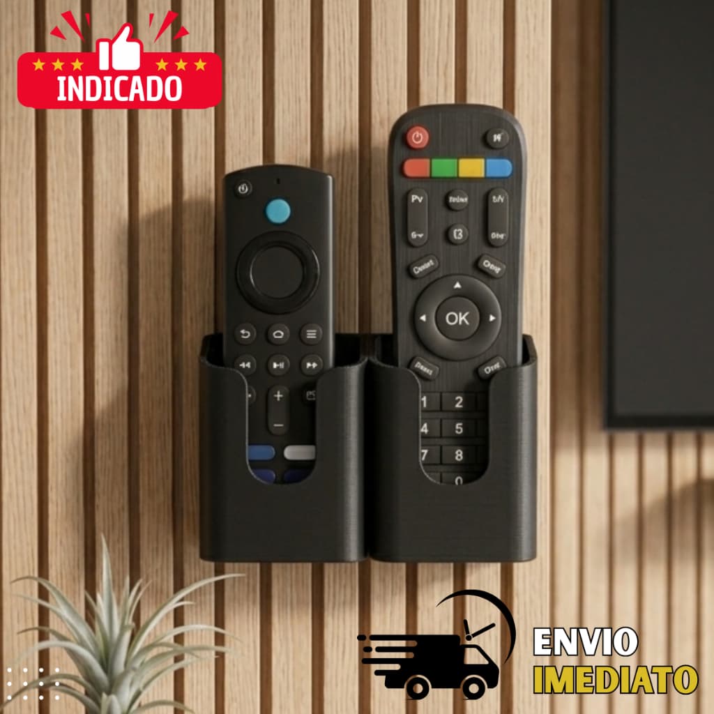 Suporte De Parede Porta Controle Remoto Tv Celular Universal Duplo Ar Ventilador