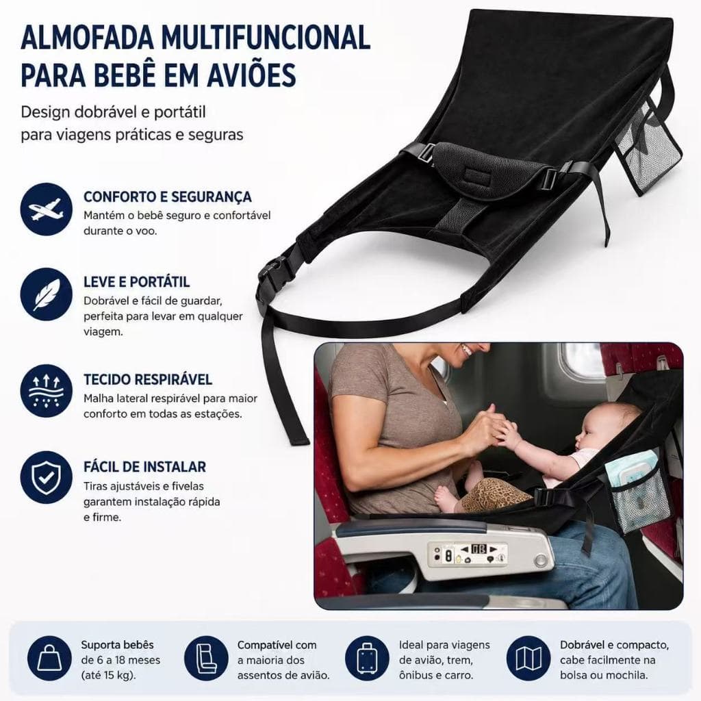Crianças Avião Extensor De Assento Dobrável Cama Voadora Portátil Conforto Criança Viagem Carro Sono Berço Acessór