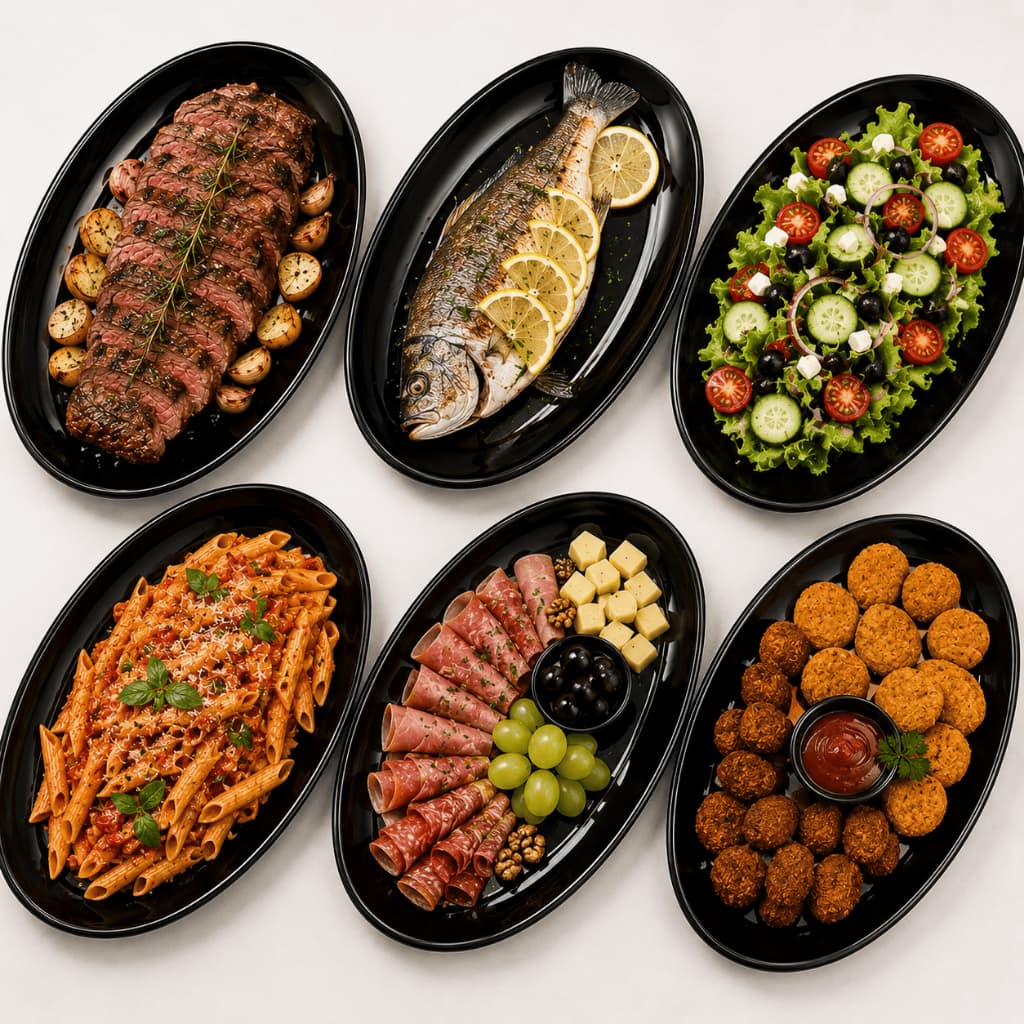 Prato Oval Vidro 35cm JOGO 2, 4 Ou 6 Peças Apresentação Elegante Mesa Posta Sofisticada Servir Carnes Saladas Refeições