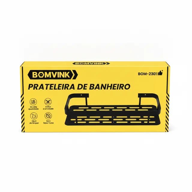 Prateleira de Banheiro Suporte Organizador de Parede BOM-2301