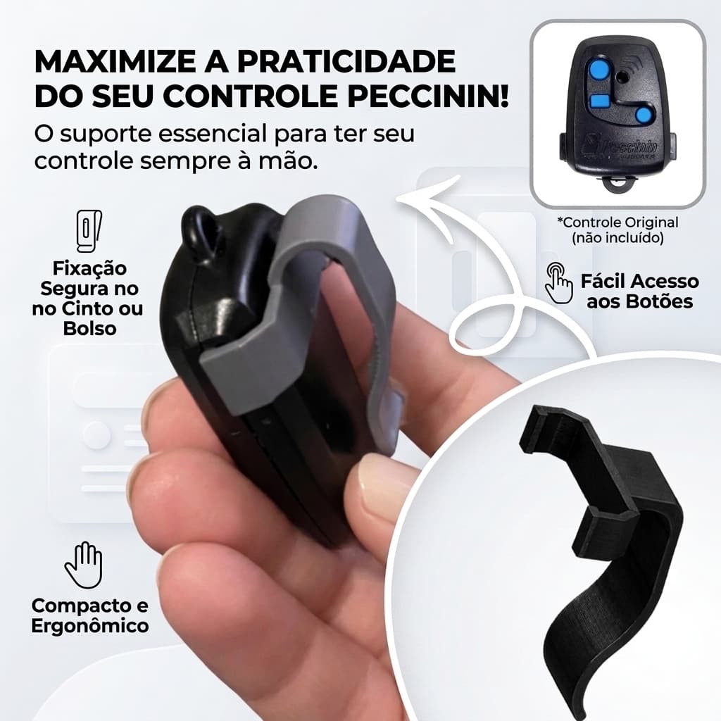 Suporte Clip Reforçado para Controle Remoto Peccinin