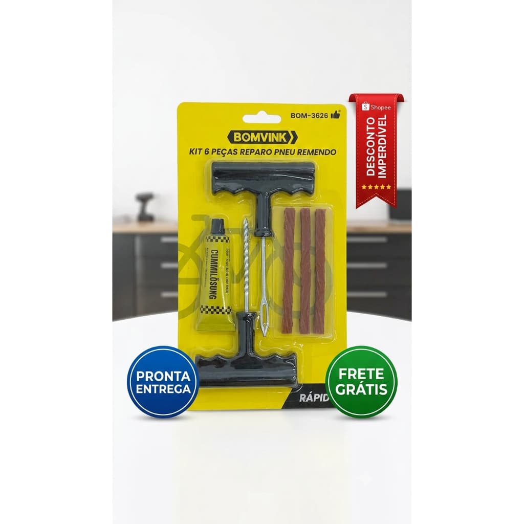 Kit 6pcs Reparo Pneu