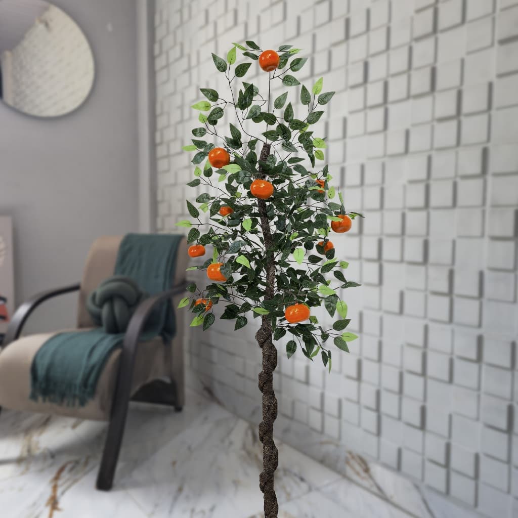 Árvore Artificial Fruta Grande Decoração Limão Maçã Manga Laranja 150cm Sem Vaso