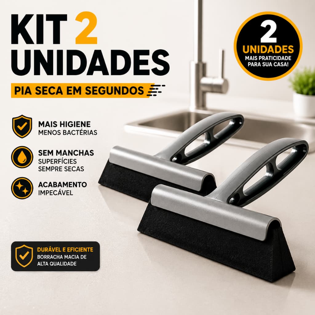 Kit 2 Rodinho de Pia Rodo Seca Pia Plástico Resistente Alta Durabilidade Multiuso Janelas Banheiros