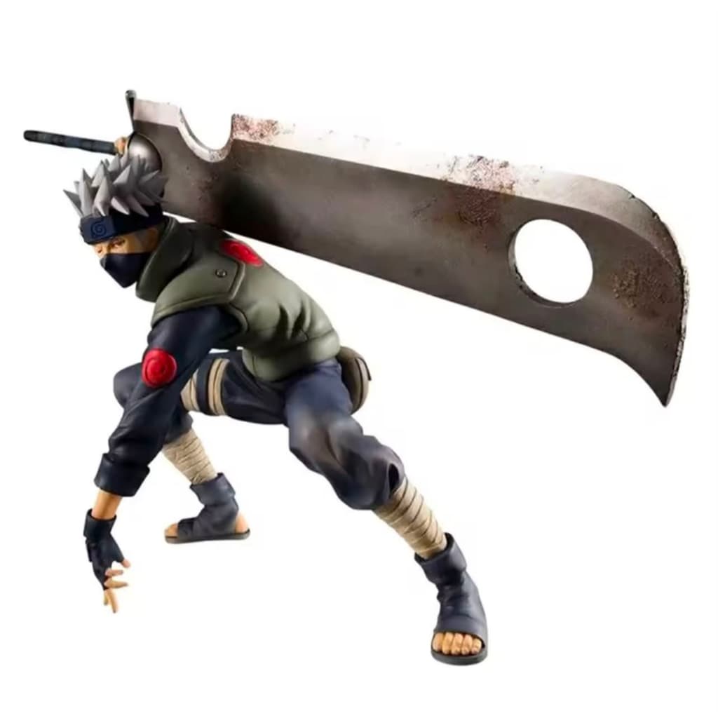 Action Figure Boneco Kakashi Hatake C/ Espada Zabuza Naruto Shippuden Anime Colecionável Geek Envio Rápido