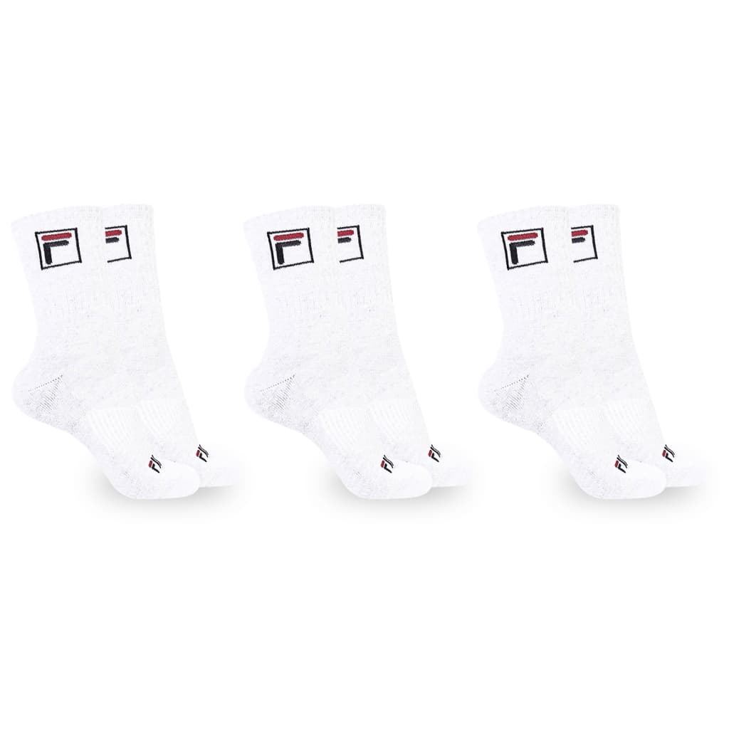 Kit 3 Pares Meias Fila Fbox Tripack Cano Alto Original Treino Fitness Academia