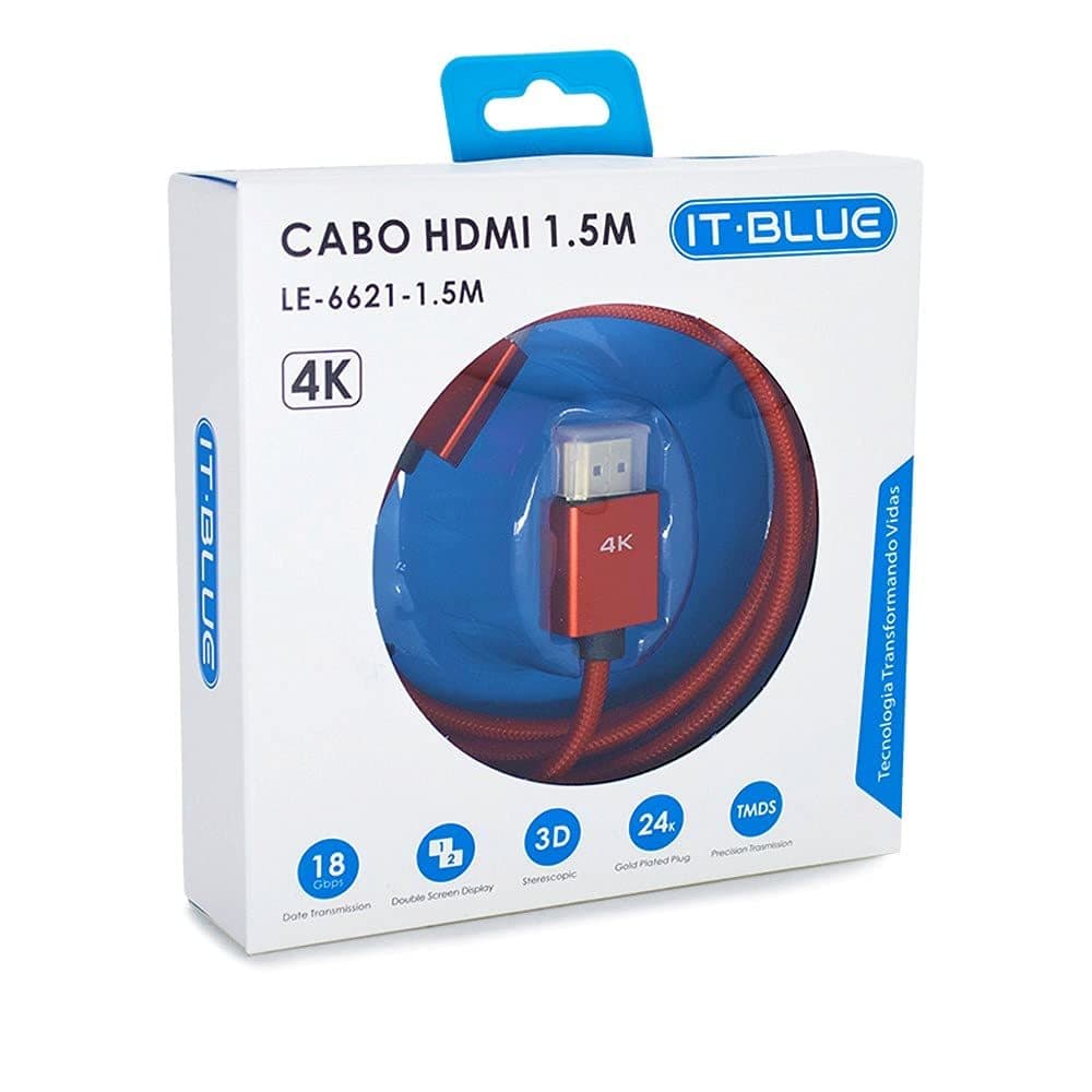 Cabo Hdmi 1.5 Metros It-blue Le-6621 4k IT-BLUE
