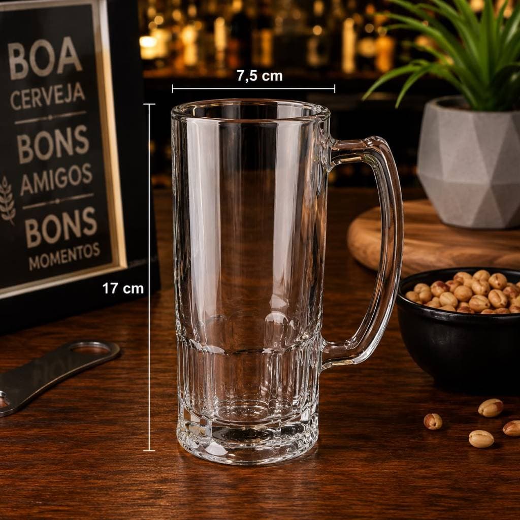 KIT C/ 2 Caneca de Chopp ou Cerveja de Vidro 400ml