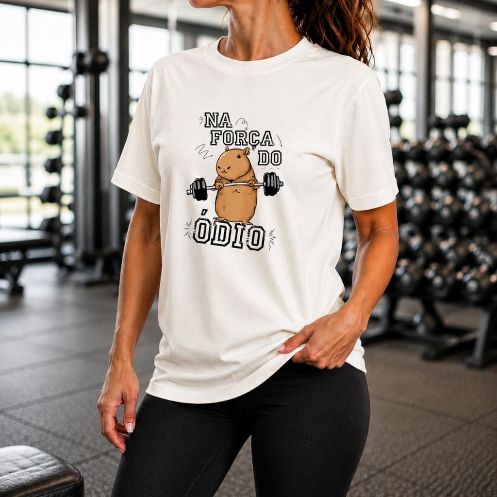 Camiseta Feminina Estampada Academia Fitness 100% Algodão T-Shirt Treino
