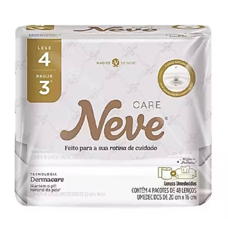 Lenço Umedecido Neve Care Leve 4 Pague 3 C/48 - 192UN