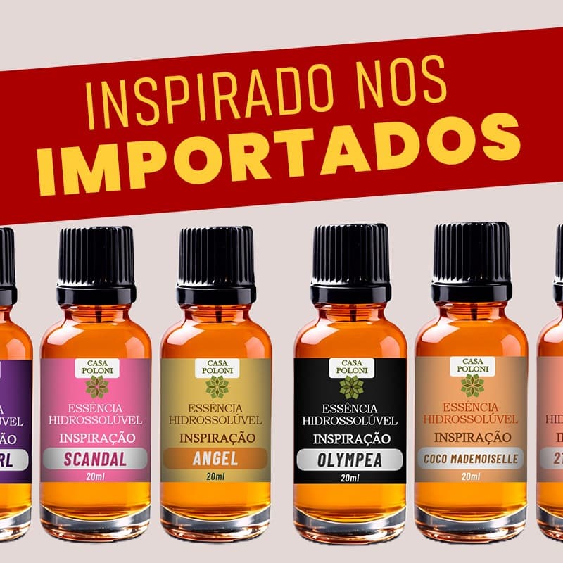 Essência Hidrossolúvel Inspirado nos Importados para Umidificadores e Difusores Kit 3 Unidades 20ML