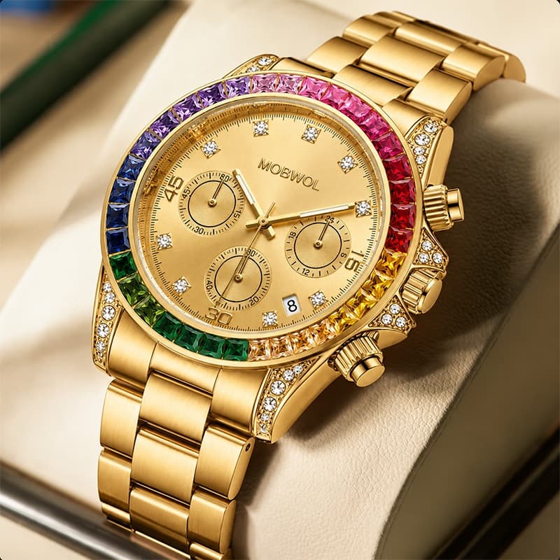 Relógio Masculino Quartzo 2601 Aço Inoxidável 40mm Luminoso 3ATM Analógico Pulseira Metal Presente Business Casual