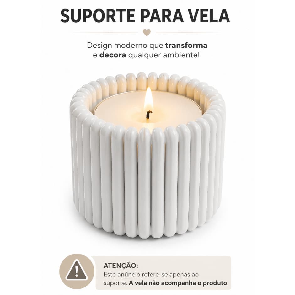 Porta Vela Rechaud Decorativo Suporte Moderno Minimalista