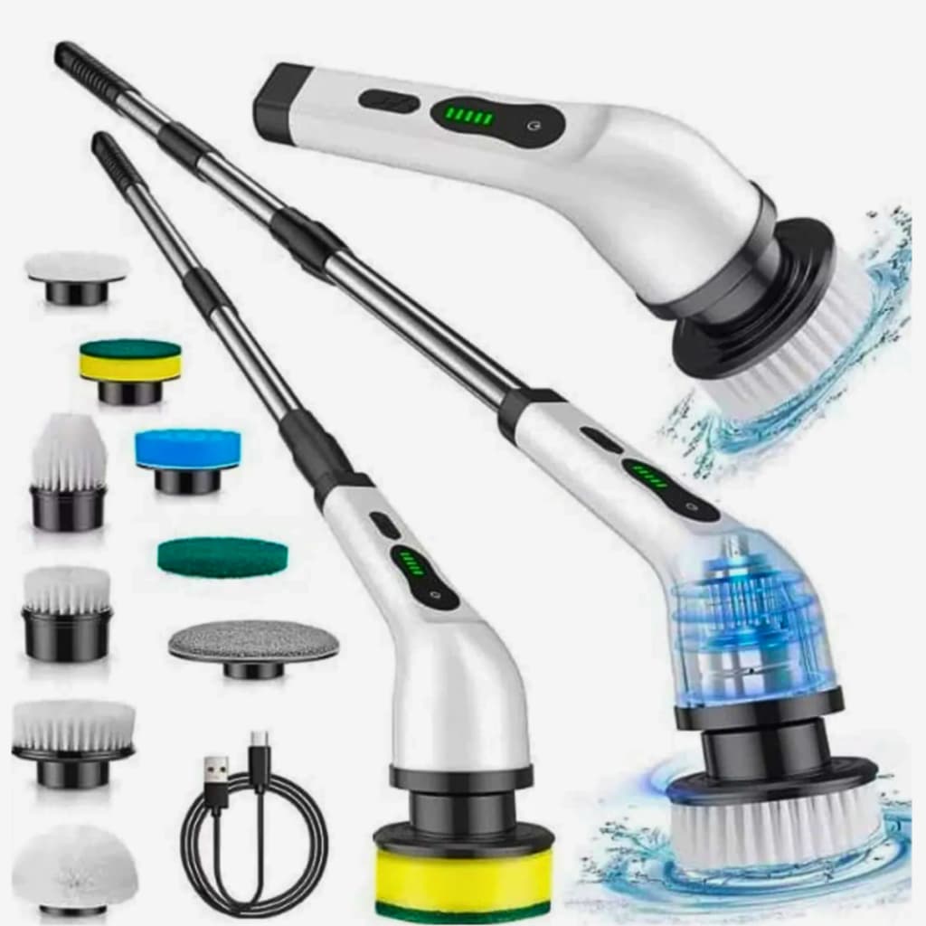 Esfregão Multifuncional 9 Em 1 Elétrico Para Limpeza Residencial Sem Fio Com Extensor Telescópico