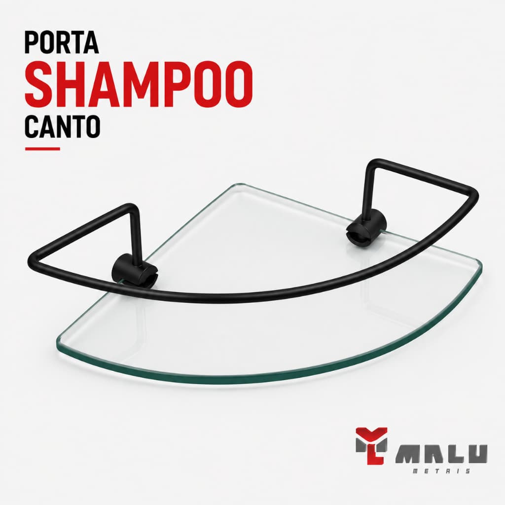 Porta Shampoo Para Banheiro Suporte De Vidro 6mm Incolor Canto Cristal Anti Ferrugem