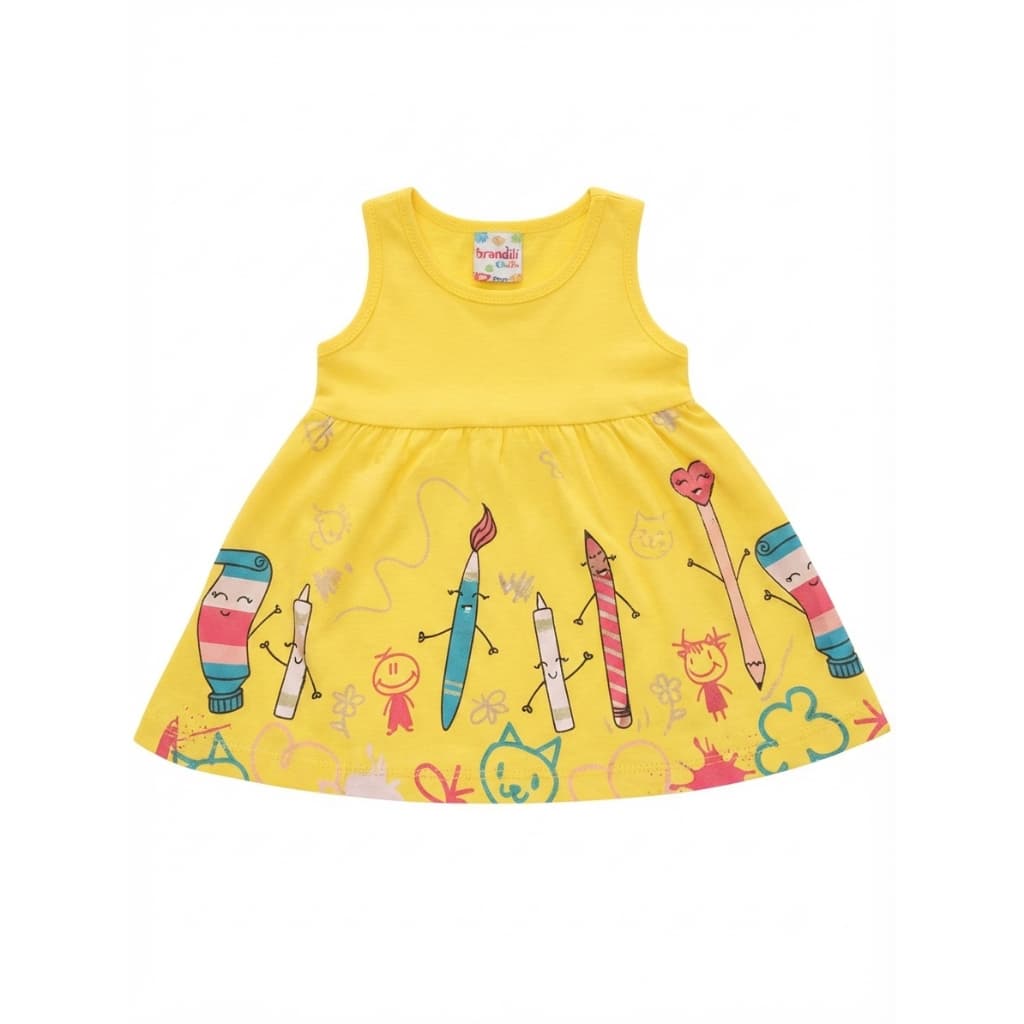 Vestido Infantil Bebê Brandili Estampado Festa Luxo Confortável Alcinha