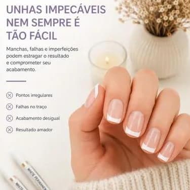 Caneta Branca Permanente Francesinha Unha Art Desenhos Contornos Correcções Finos 2.0mm