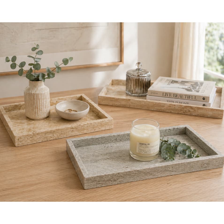 BANDEJA DECORATIVA ESTILO MÁRMORE RETANGULAR 30X17 COR SORTIDA - TOKYO DESIGN - BAN0034