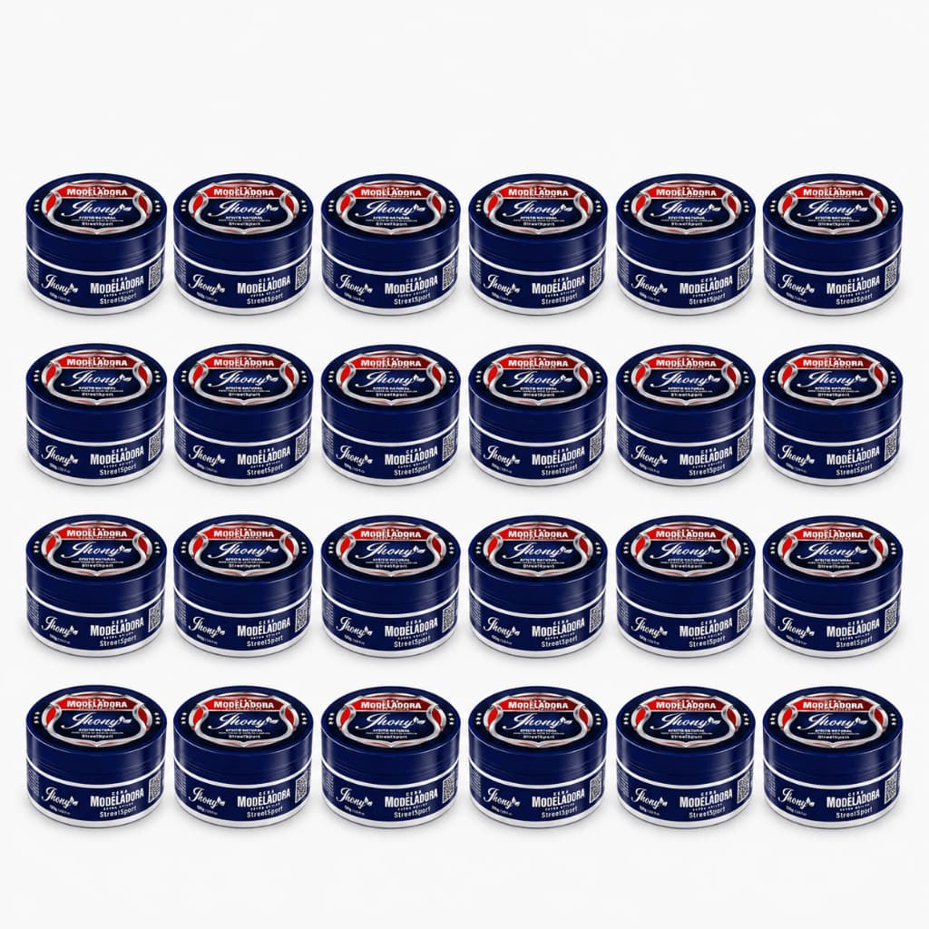 Kit 24 Pastas Modeladoras Capilar Street Sport Jhony Barber 24x150g Acabamento com Efeito Natural