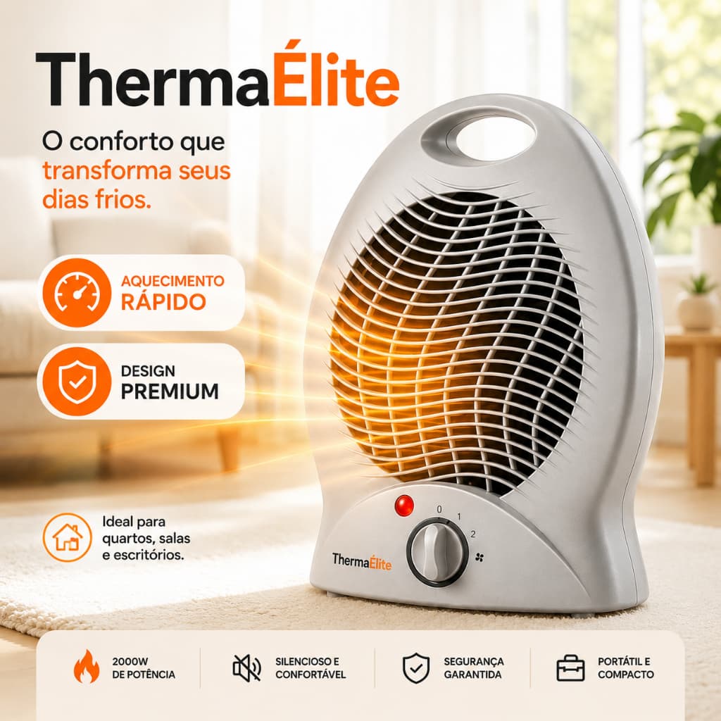 Aquecedor Elétrico Portátil 2000W 220V para Quarto, Sala, e Escritório