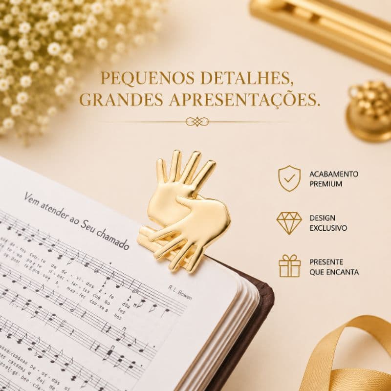 Prendedores de partituras luxo modelo libras com flash de ouro 2 unidades