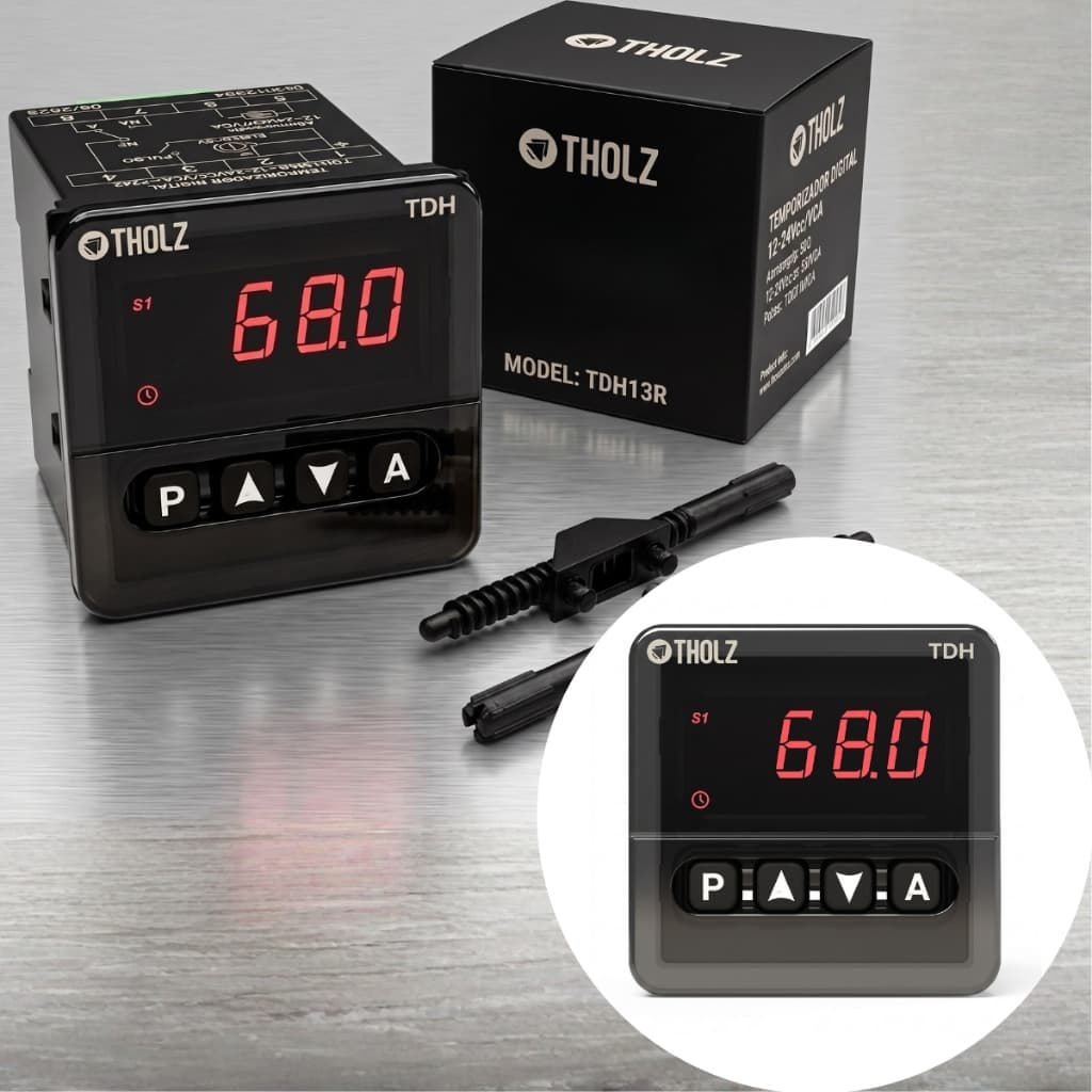 Timer Temporizador Digital Relé Industrial para Bombas Máquinas Aparelho Tholz Tdh1361r Time Controlador de Tempo Bivolt