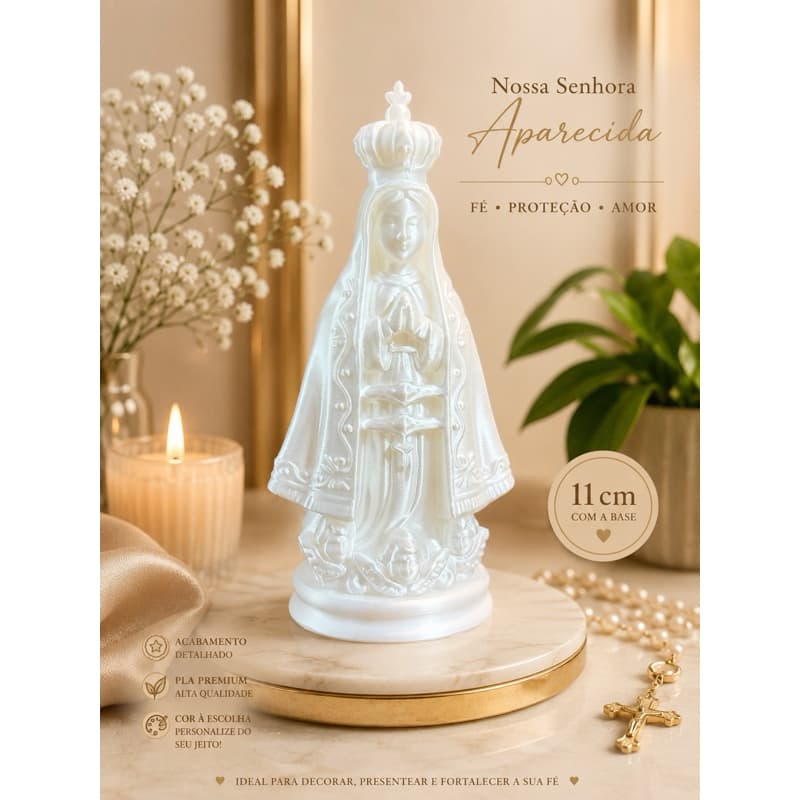 Imagem de Nossa Senhora Aparecida de 11 cm| lembrancinha padrinhos casamento batizado maternidade chá revelação católico
