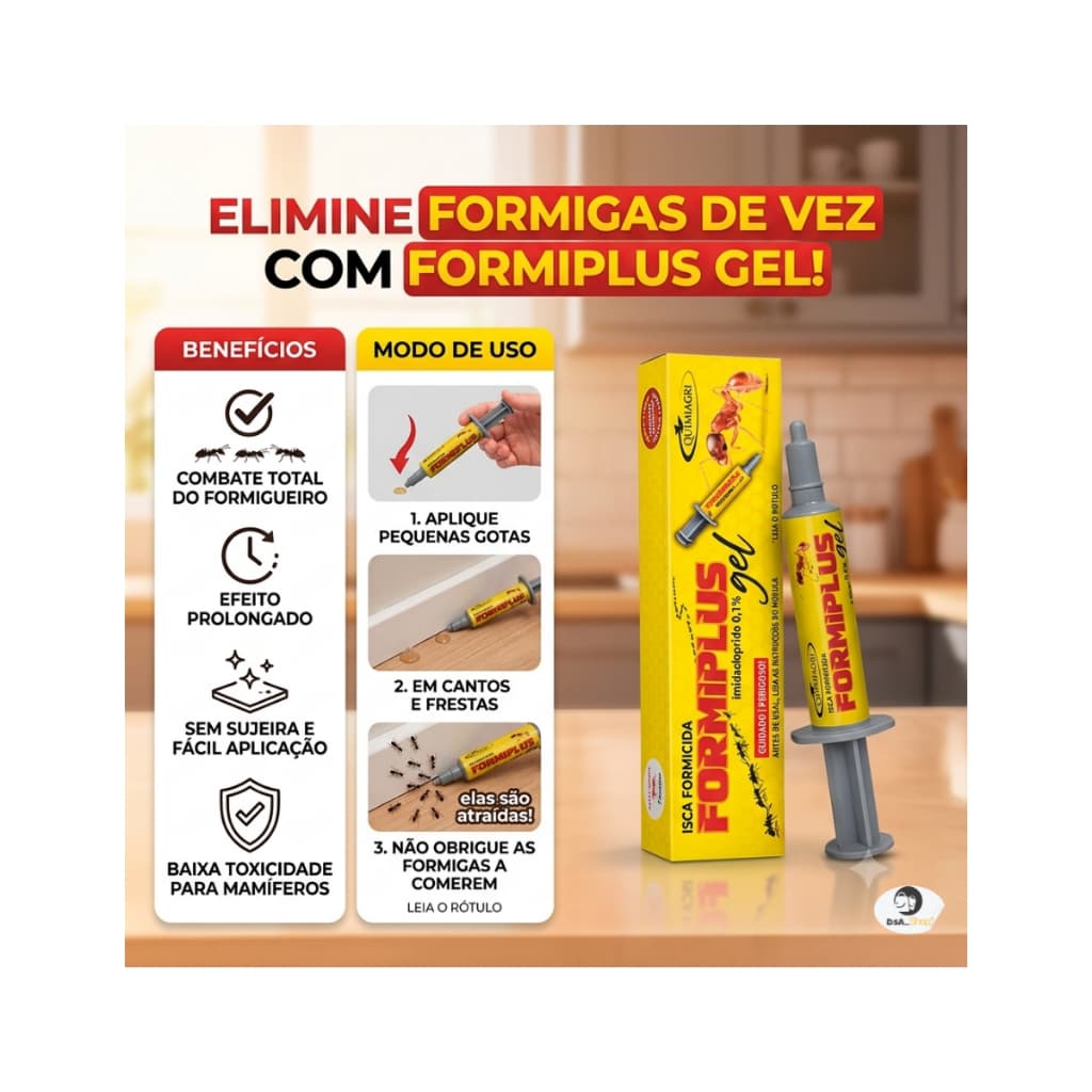 Formicida Formiplus Gel 10g Quimiagri para Eliminar Formigas Doceiras