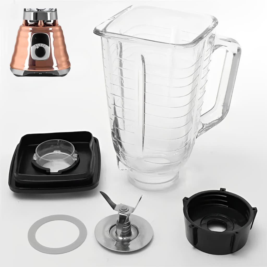Kit Copo de Vidro Quadrado Conjunto com Arraste Lâmina e Tampa Compatível para Oster Osterizer