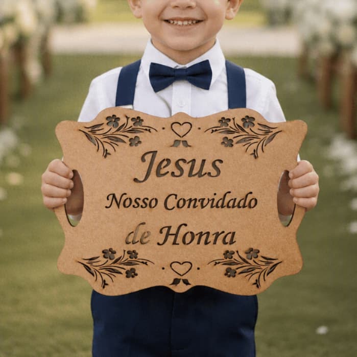Placa De Casamento Para Entrada Daminha Pajem Plaquinha Decorativa Em MDF