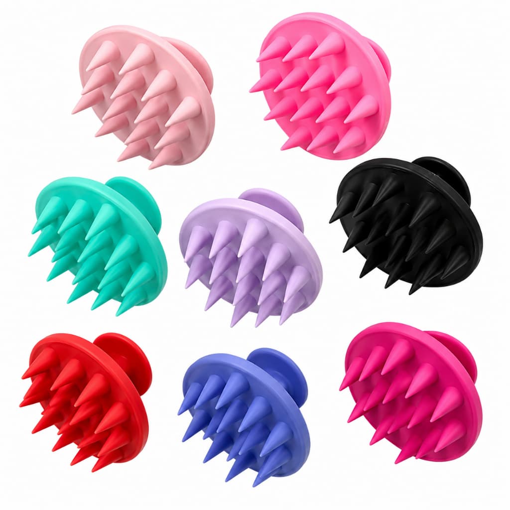 Escova Massageadora Capilar de Silicone | Massageador para Couro Cabeludo | Escova para Shampoo | Limpeza Profunda | Cor