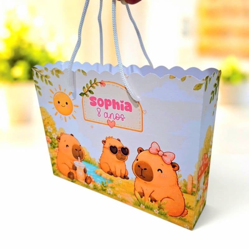 Sacolinha Capivaras Lembrancinha Festa Infantil Personalizados Aniversário