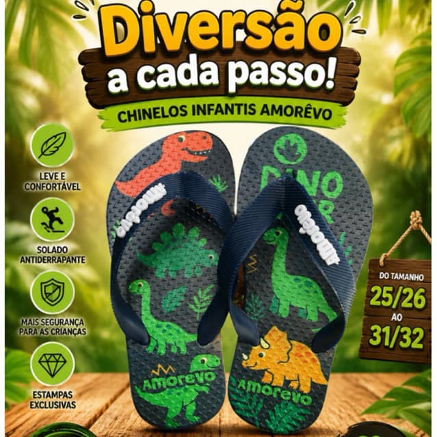 Chinelo Infantil Menino Estampado Macio e Confortavel Escolar