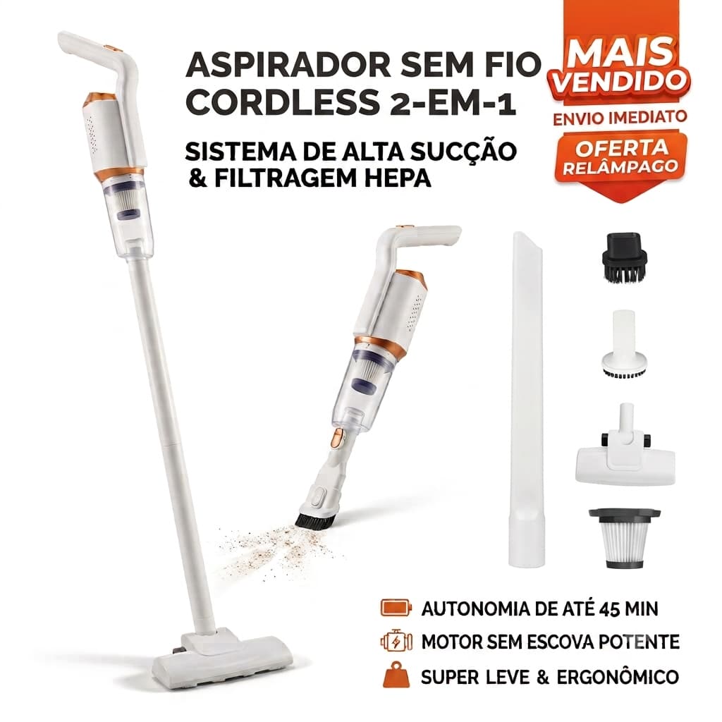 Aspirador De Pó Portátil 2 Em 1 Recarregável USB Para Carro Casa