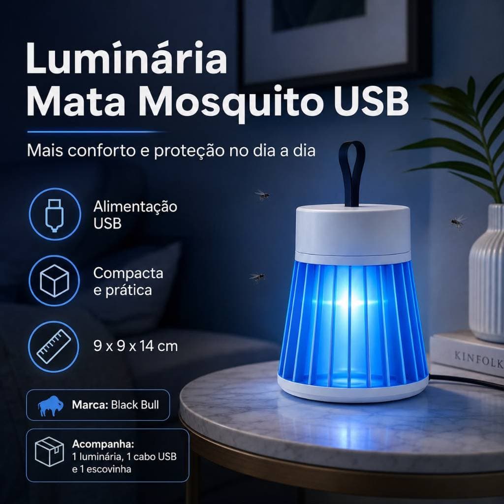 Luminaria Usb Portatil Eletrica Anti Mosquito Repelente Protecao Insetos Ambiente Casa Jardim