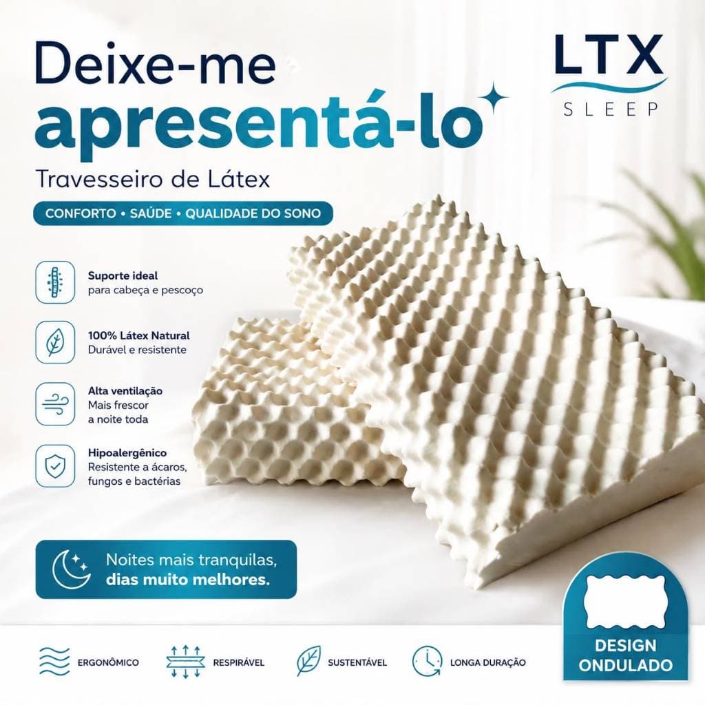 Travesseiros Bolinha Látex Natural Suporte Ortopédico para Coluna Cervical | LTX Sleep