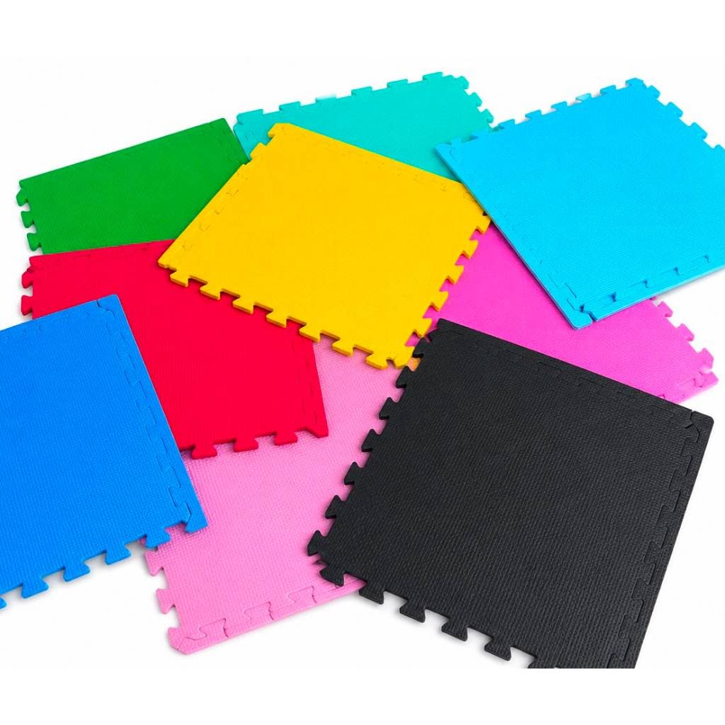 Kit 6 Tatame Eva Colorido 50x50 10mm Bebe Brinquedoteca Tapete Infantil