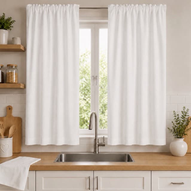 Cortina Para Cozinha Oxford Sem Ilhós 2,80x1,30 m – Varão Passante para Cozinha e Sala