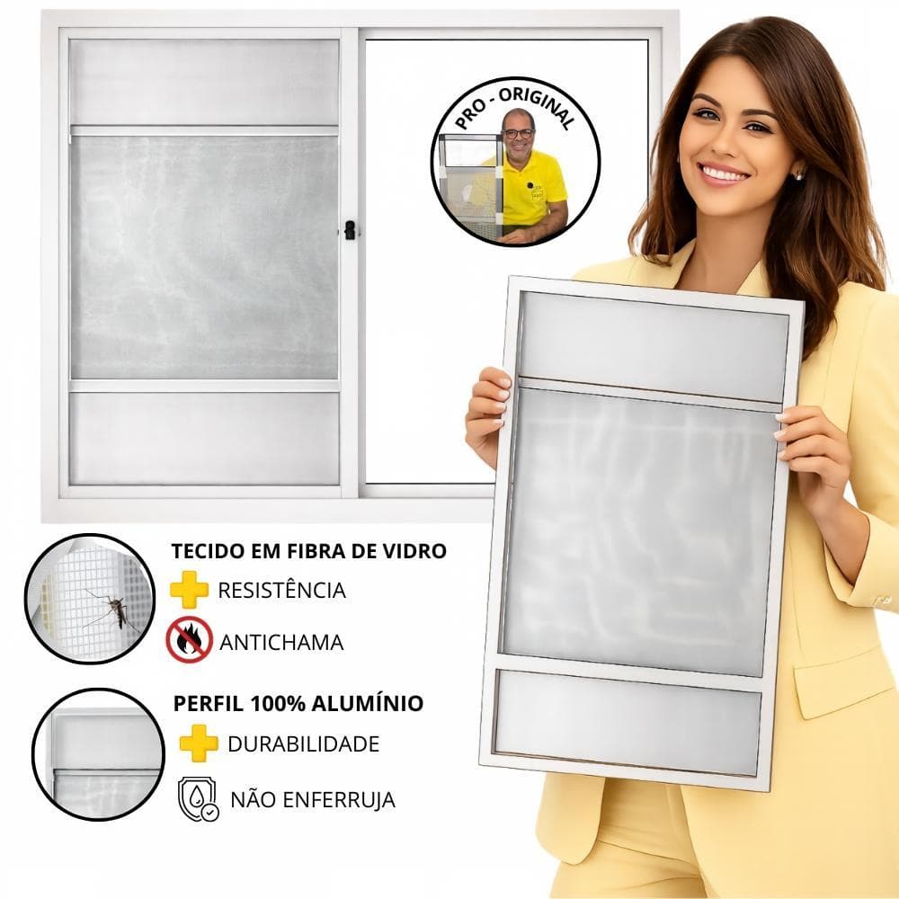 🔥50x70 a 132cm🔥Tela Contra Mosquito Tela Mosquiteira Mosquiteiro Removível para Janelas Proteção Contra Mosquito