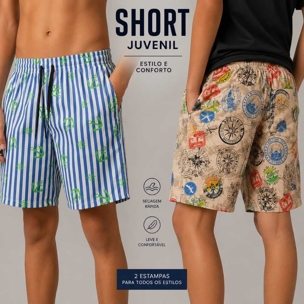 Bermuda short Juvenil Masculina Estampada