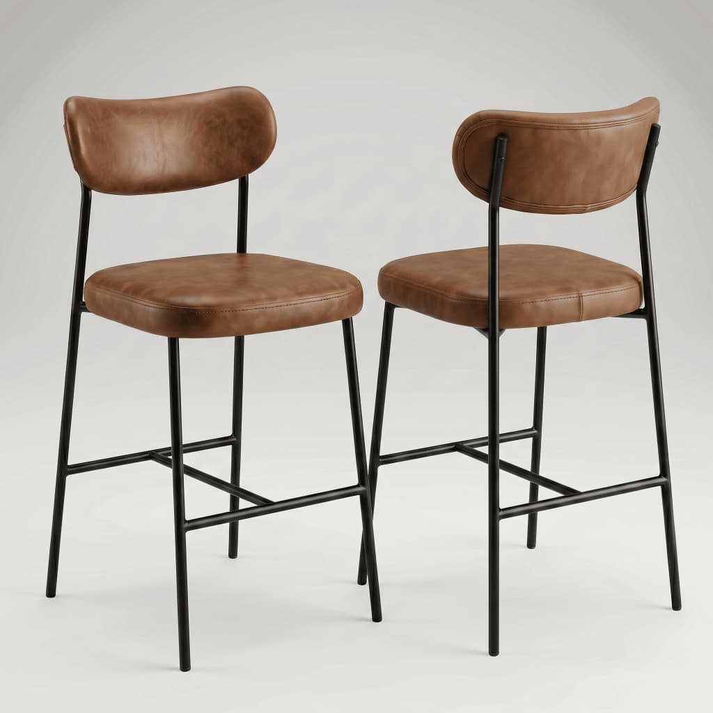 Kit 2 Banquetas Savana Cozinha Americana Bancada Balcão Apartamento Área Gourmet Varanda Alta Com Encosto 105cm Estofada