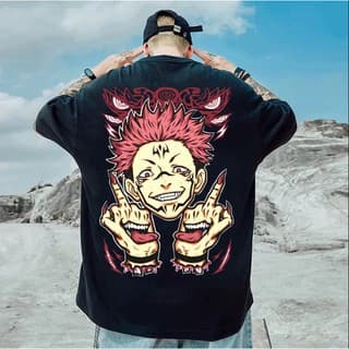 Camiseta Anime Sukuna Jujutsu Kaisen Masculina Streetwear Premium
