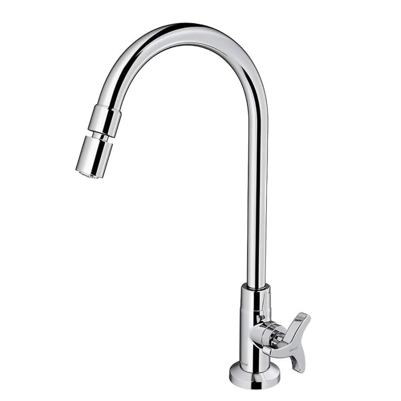 Torneira Para Cozinha De Mesa Bica Alta Nova Trio Docol 1258206 Pia Balcao Metal Cromada Moderna