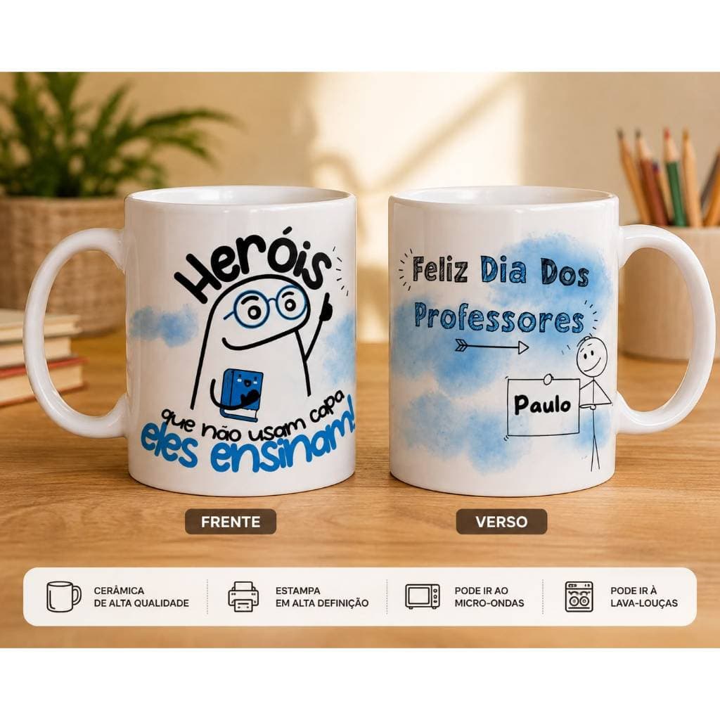 Caneca Dia dos Professores Personalizada com Nome