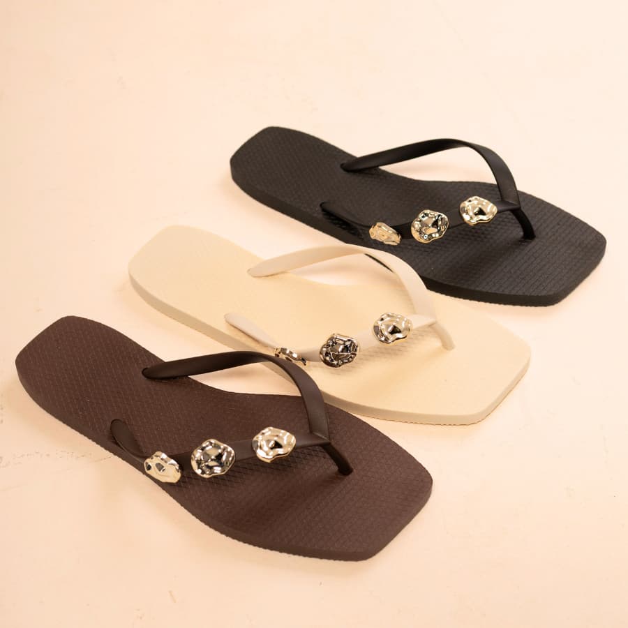Chinelo Feminino Rasteirinho Sandália Feminina Rasteirinha Casual Confortável Pedrinha Moda Verão Praia