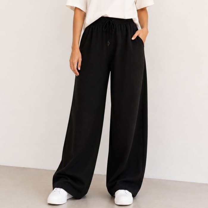 Calça Baggy Unissex Moletom Peluciado Wide Leg Streetwear Larga Confortável**