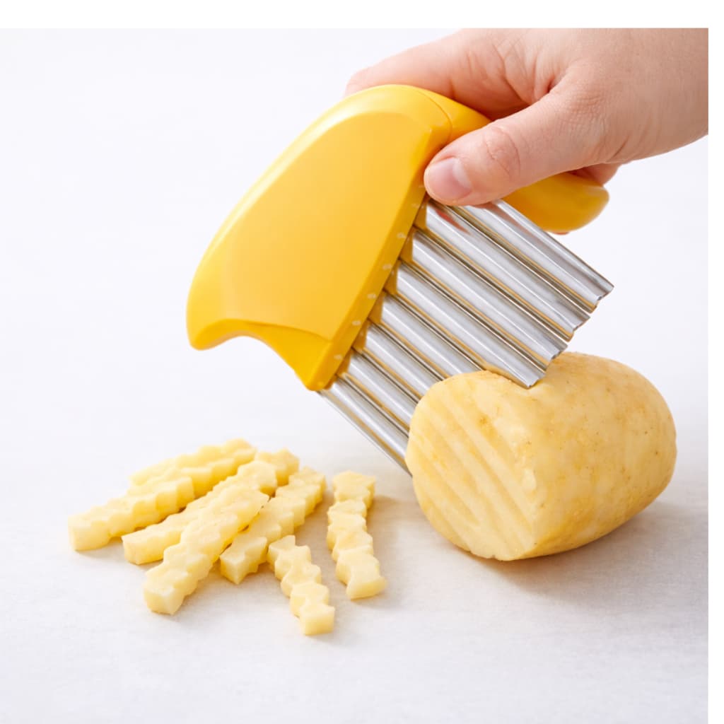 Fatiador de Batata Chips Ondulada e Salada Manual para Cozinha