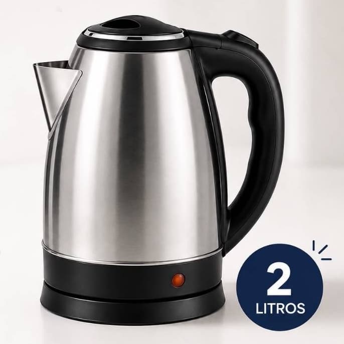 Chaleira Eletrica Inox 110w 220w Desligamento Automatico Aquecimento Rapido